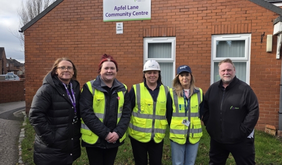 The team involved in refurbishing Apfel Lane community centry