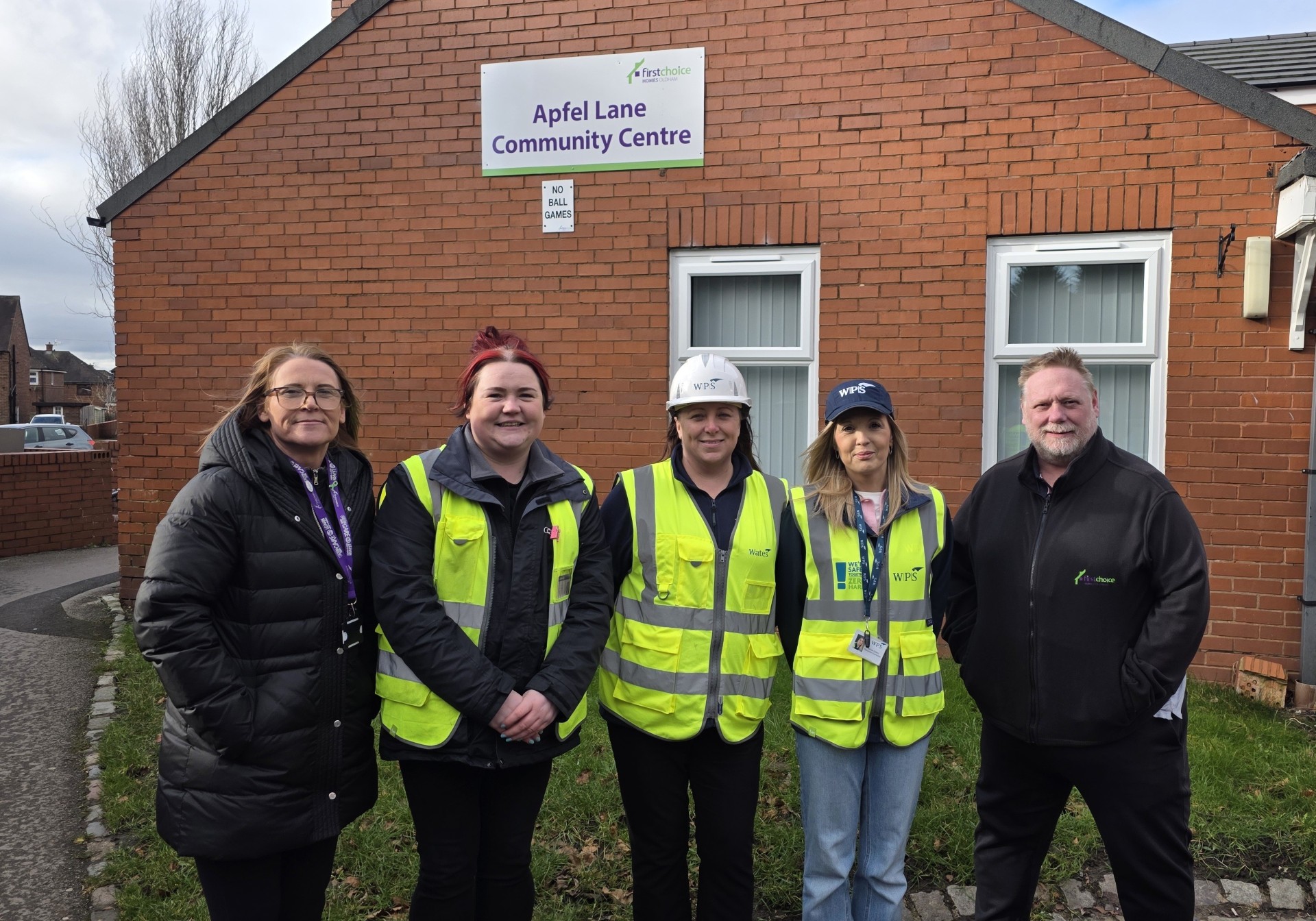 The team involved in refurbishing Apfel Lane community centry